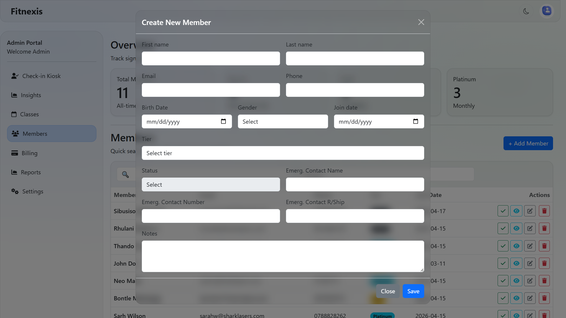 member portal preview